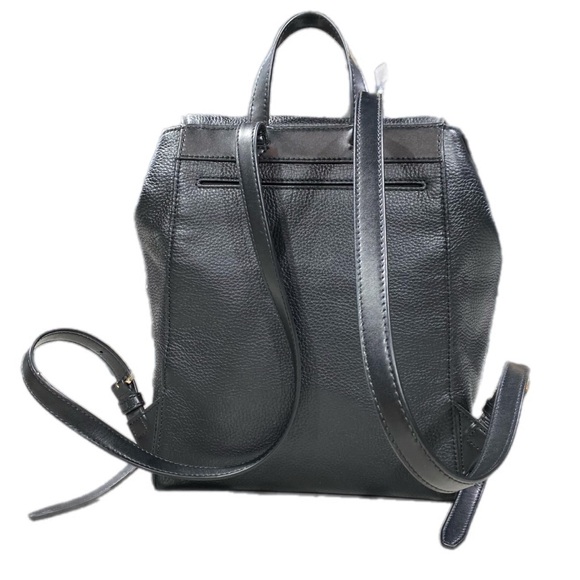 Michael Kors Black Leather Backpack Ginger Pebbled Commute - Picture 4 of 12